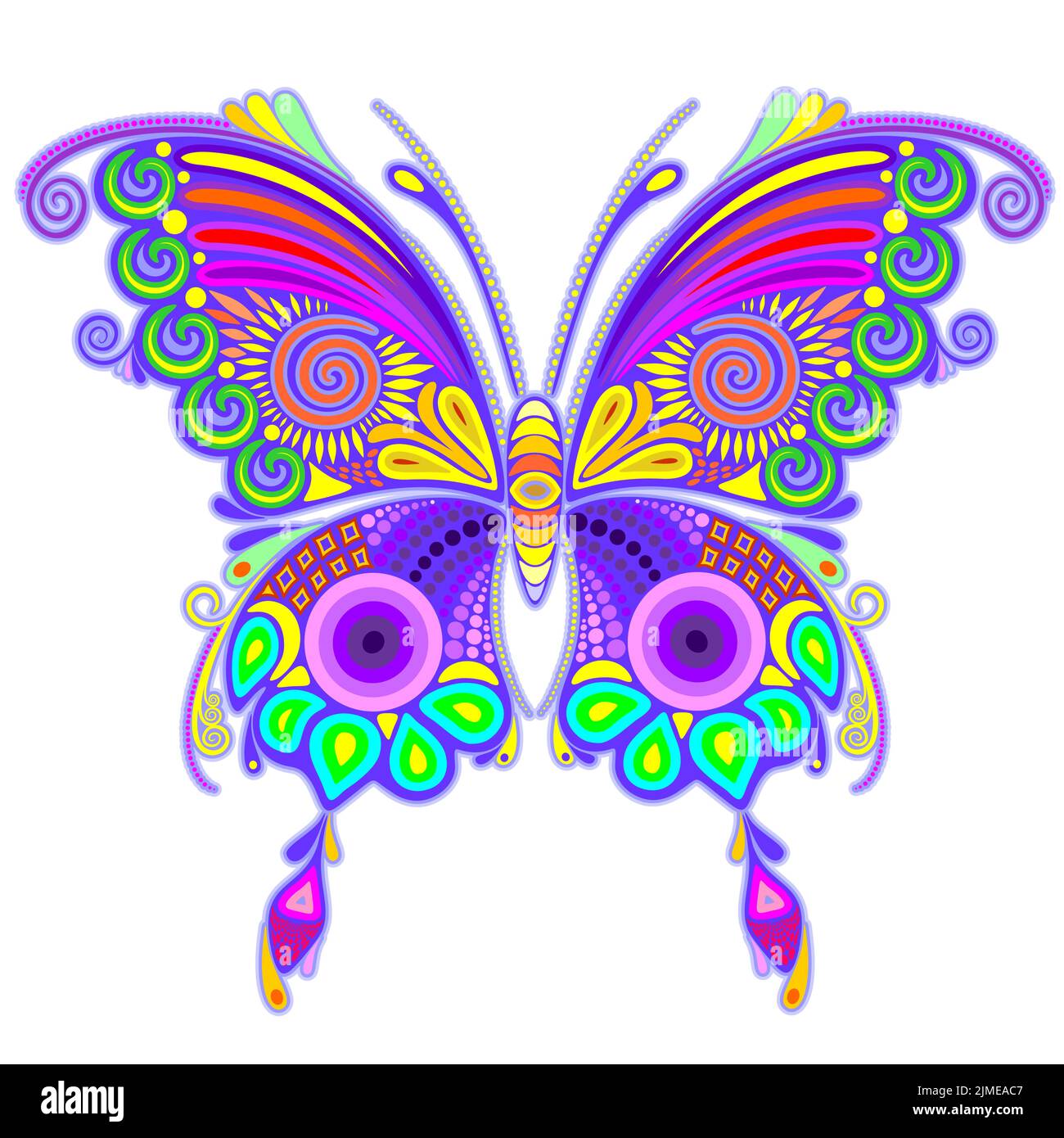 A vector design of a colorful butterfly on a white background Stock Vector  Image & Art - Alamy