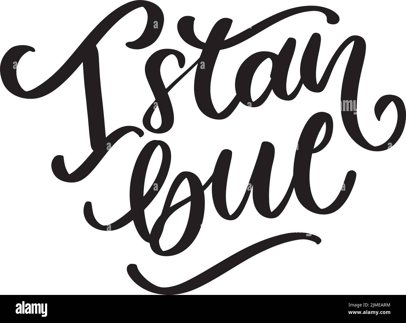 Istanbul. Hand lettering. Vector logo of Istanbul in black color with ...