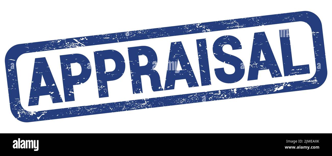 APPRAISAL text written on blue rectangle stamp sign Stock Photo - Alamy