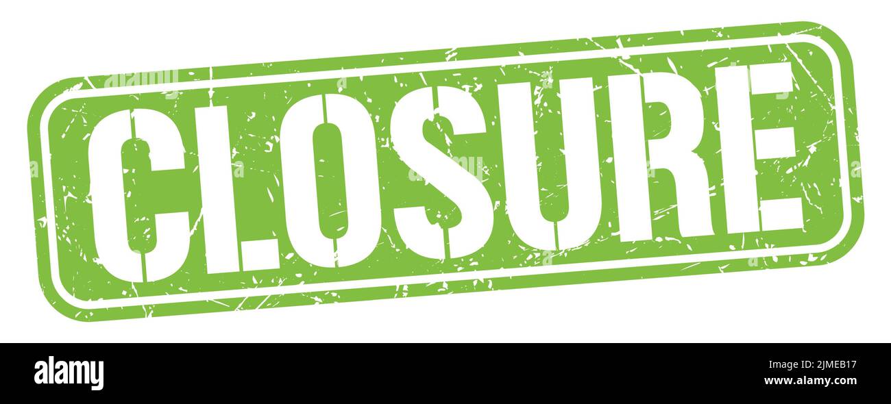 CLOSURE text written on green grungy stamp sign Stock Photo - Alamy