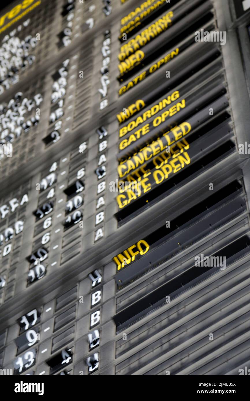 Terminal Info Board Stock Photo Alamy
