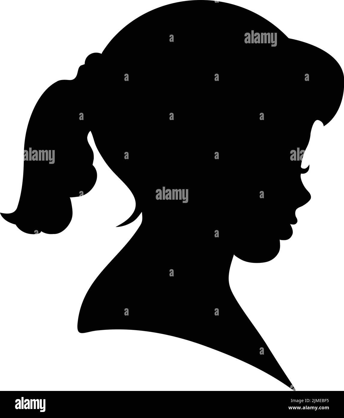 Silhouette Of A Young Girl In Profile Stock Vector Image Art Alamy