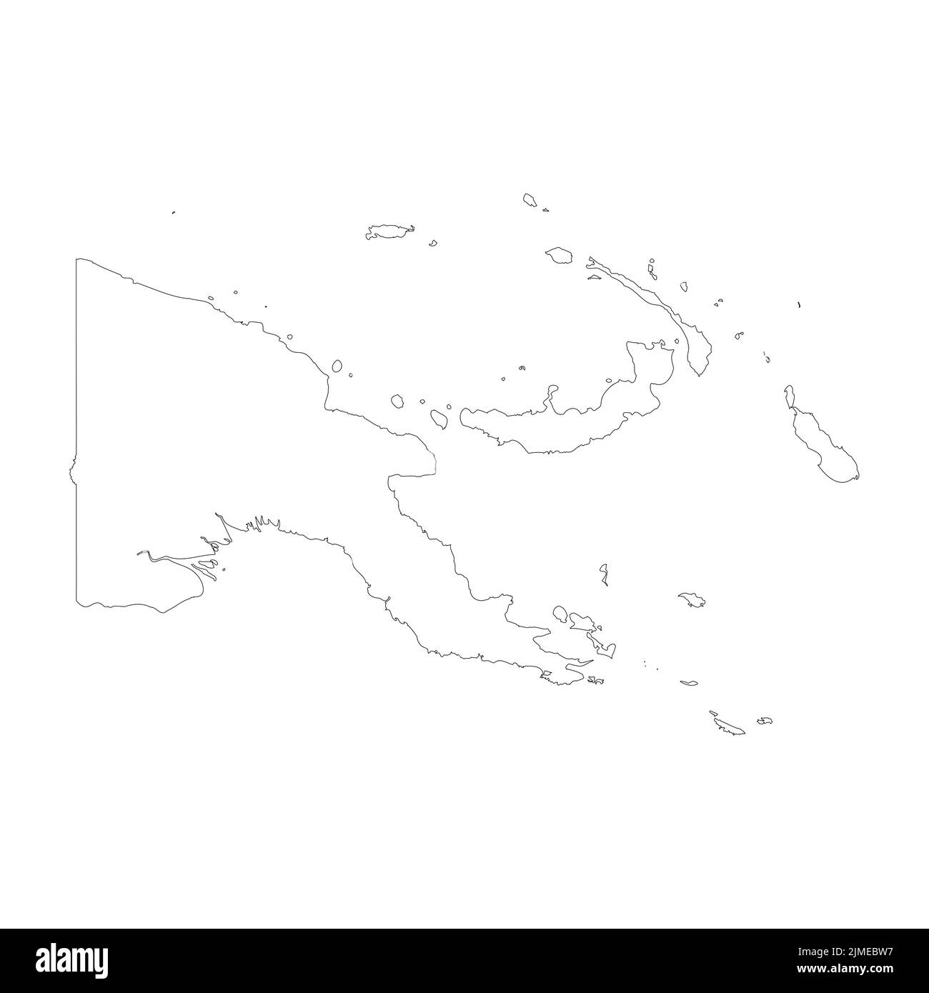 Papua New Guinea vector country map outline Stock Vector