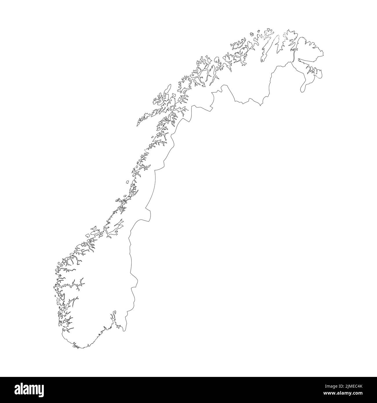 Norway vector country map outline Stock Vector