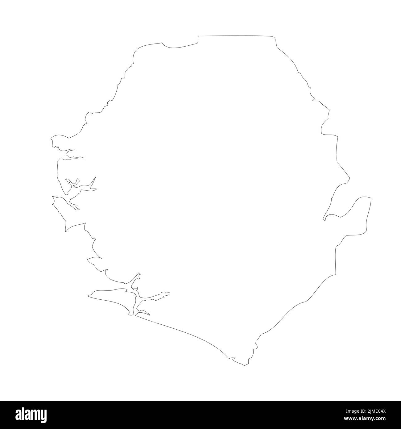 Sierra Leone vector country map outline Stock Vector Image & Art - Alamy