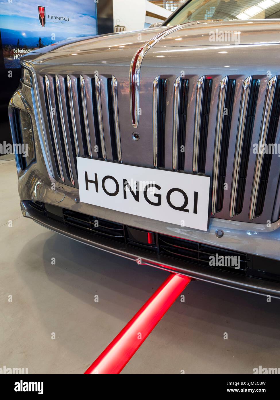 Rise of China, Hongqi Luxury Car, On Display, Oslo Airport, Oslo, Norway, Europe. Stock Photo