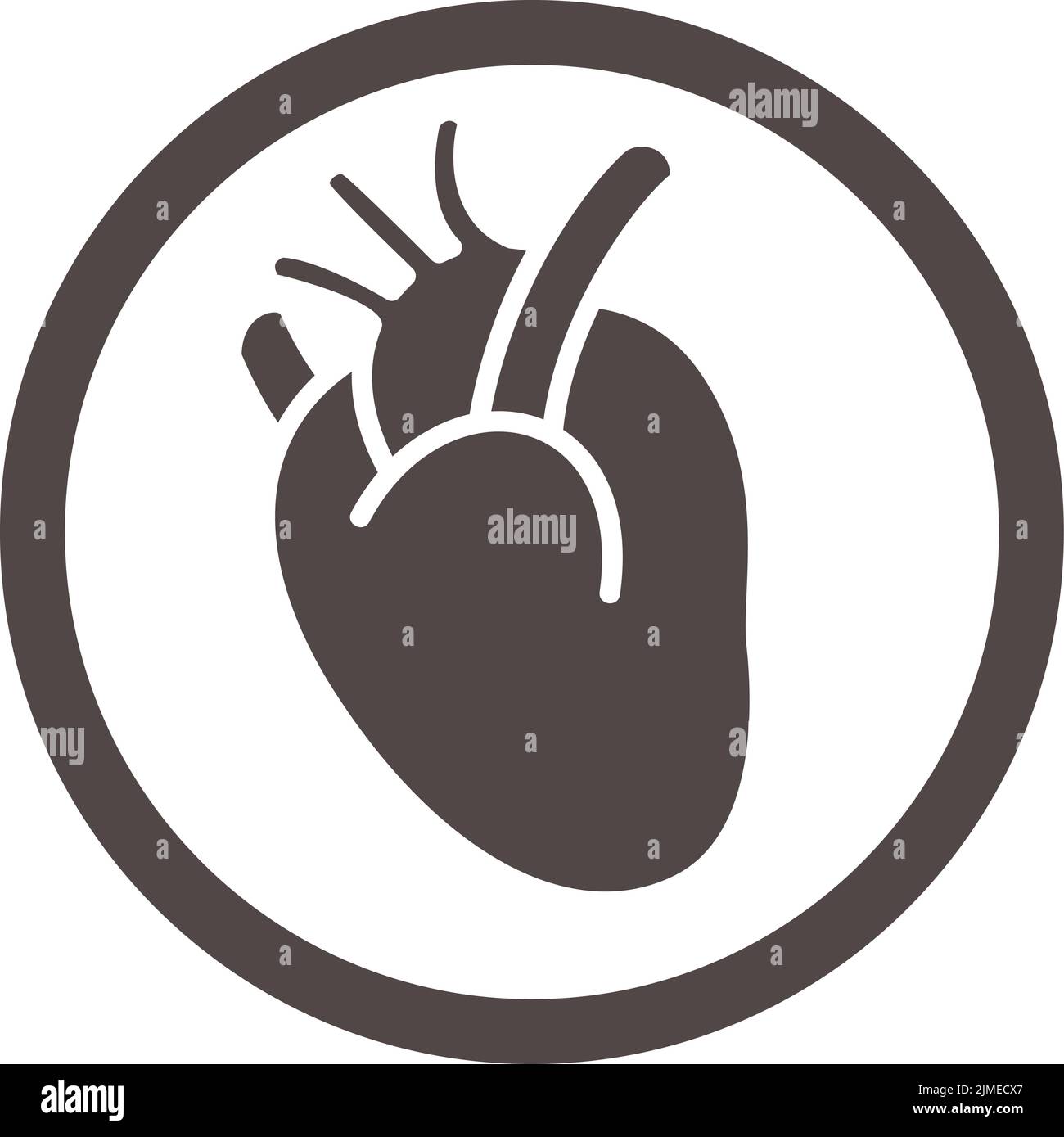 Human heart icon. Medical round black symbol Stock Vector Image & Art ...