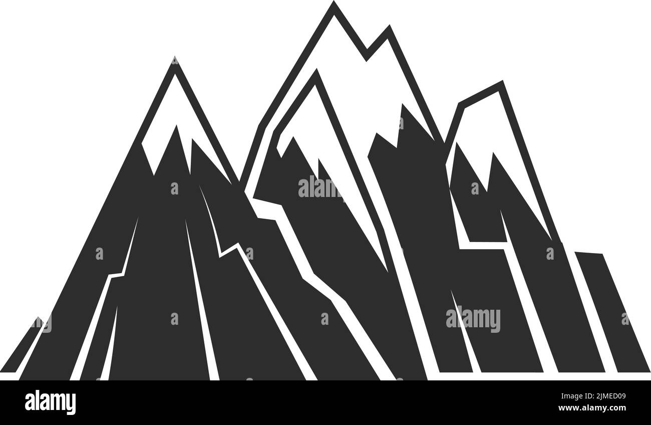 Mountain range icon. Black high peak symbol Stock Vector Image & Art