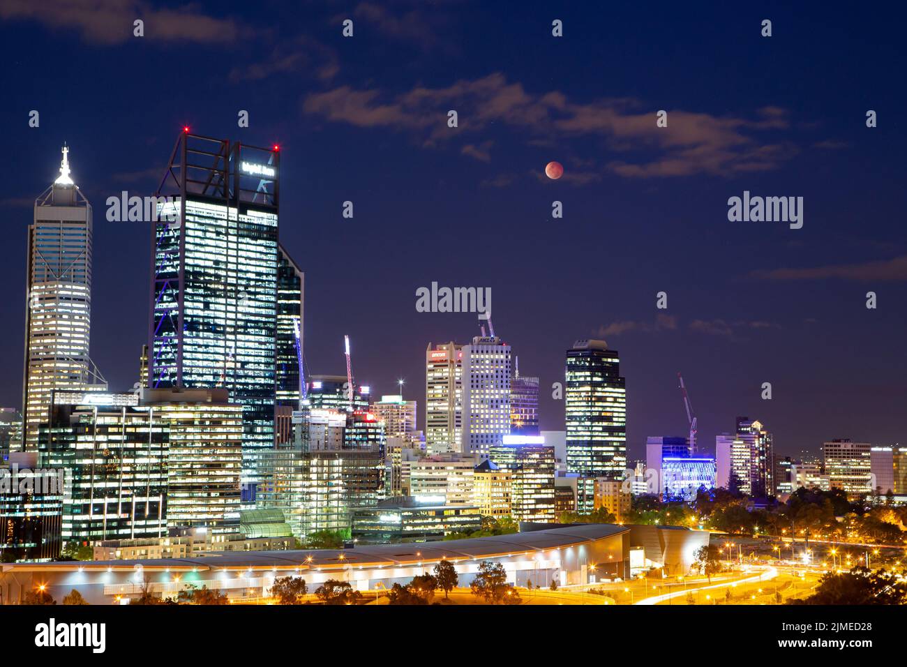 Perth, Western Australia, Australia, 8th October, 2014, beautiful image of full moon and Lunar