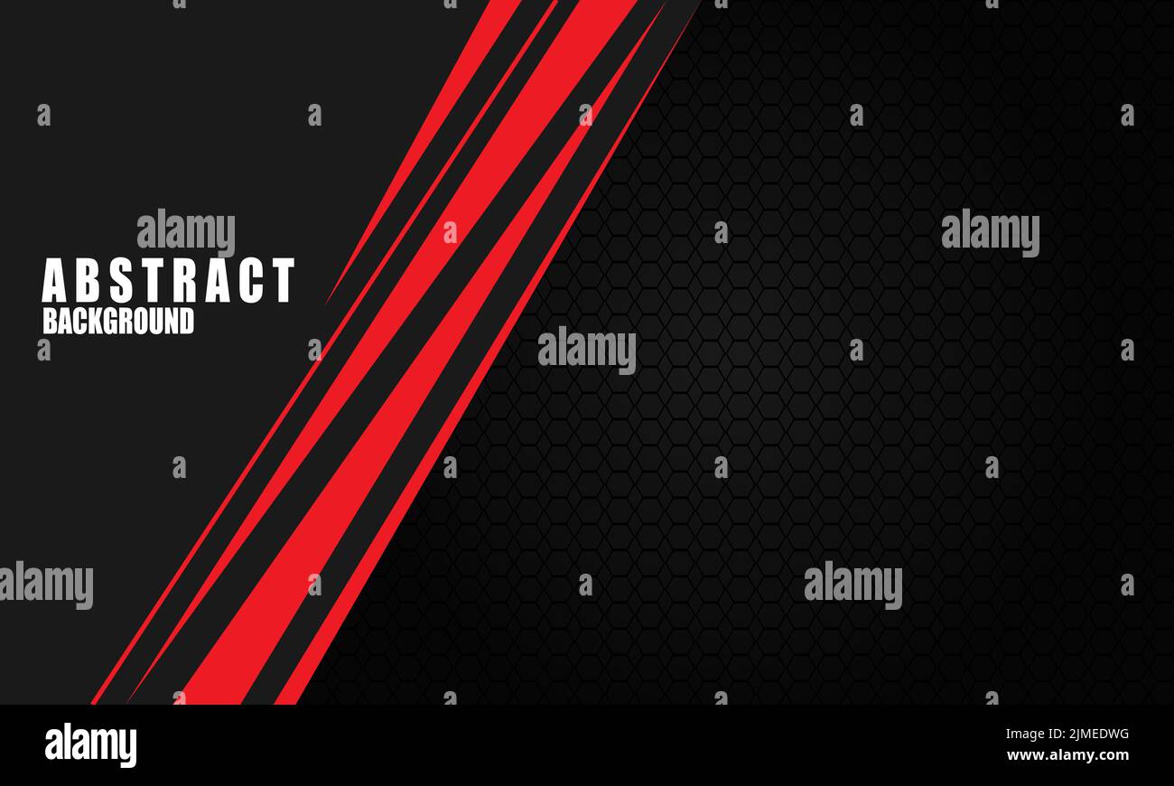 A vector illustration of an abstract black background with red sharp ...