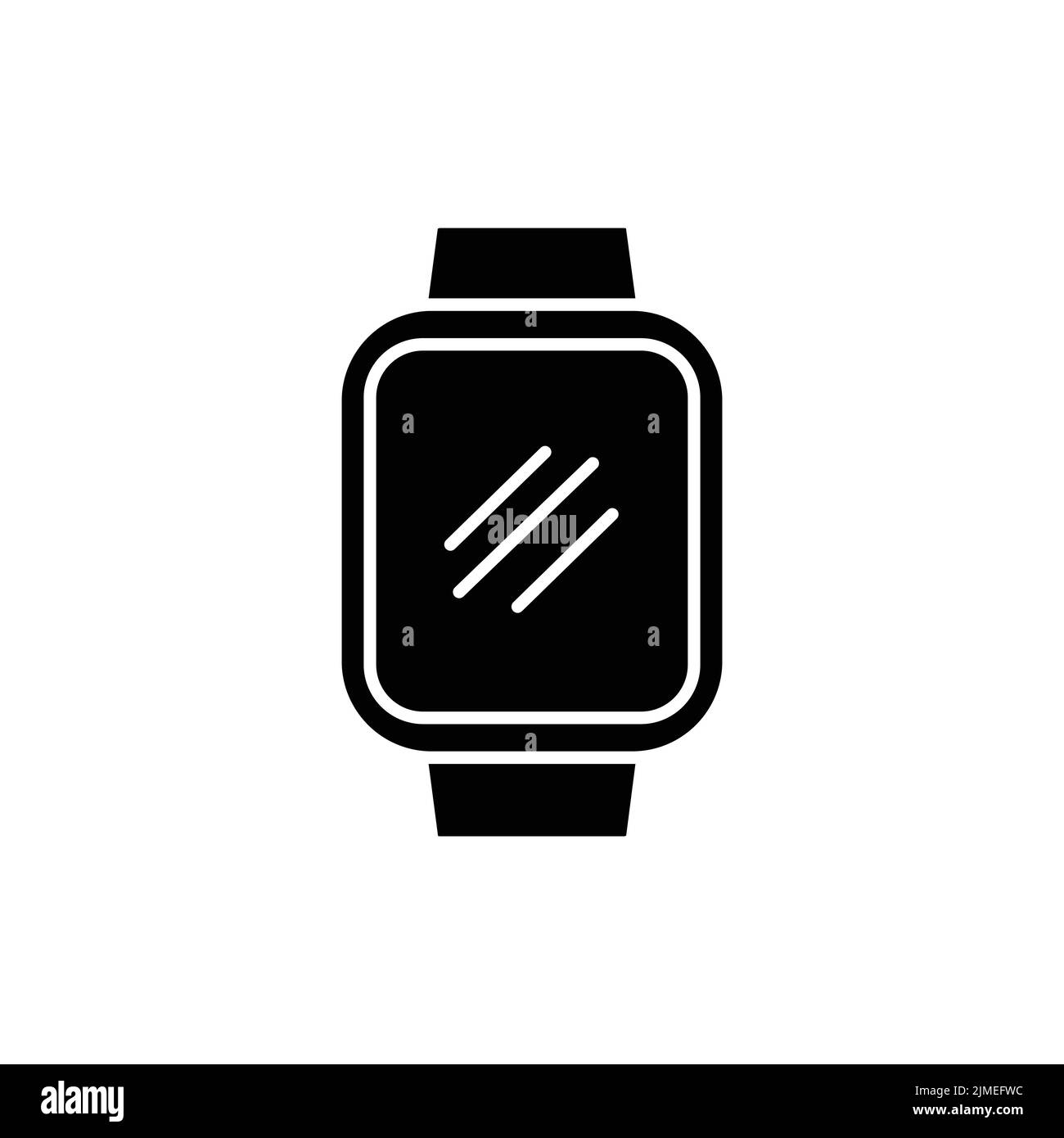Smart watch icon. Icon related to electronic, technology. Glyph icon style, solid. Simple design editable Stock Vector