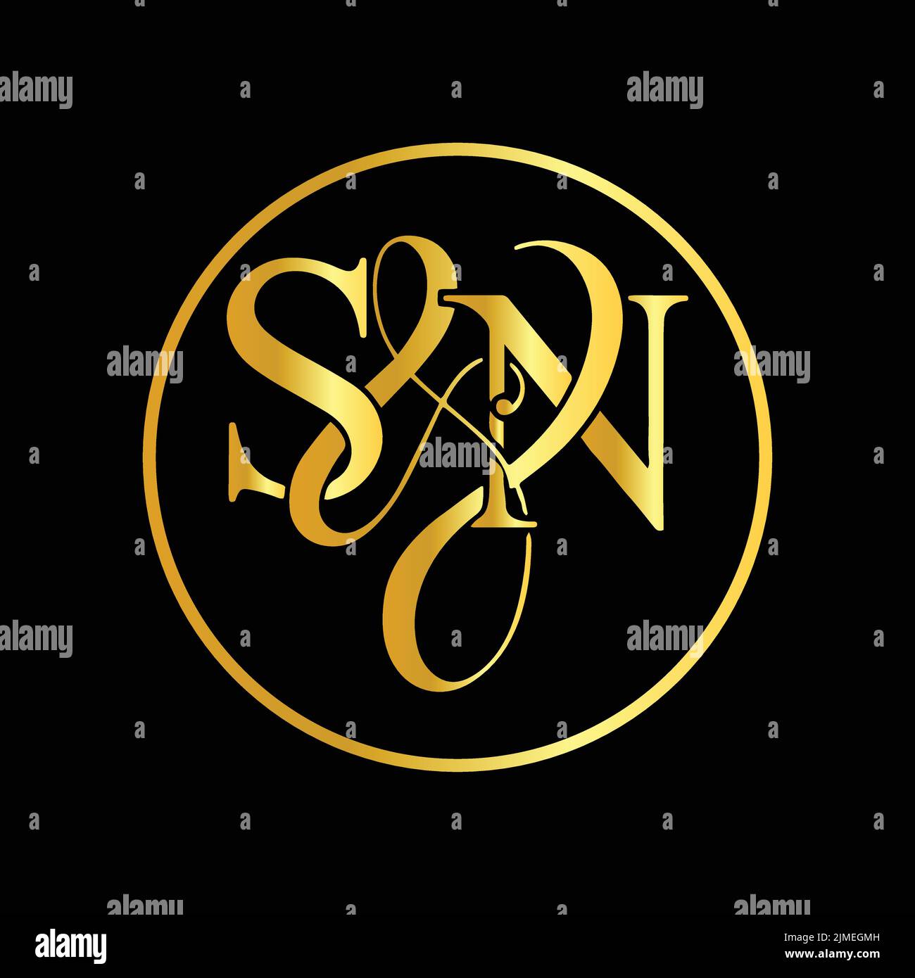 A S & N SN logo initial luxury vector mark, Initial letter S and N ...