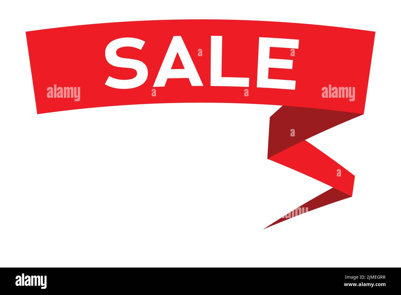 Sale - red folded ribbon banner Stock Vector