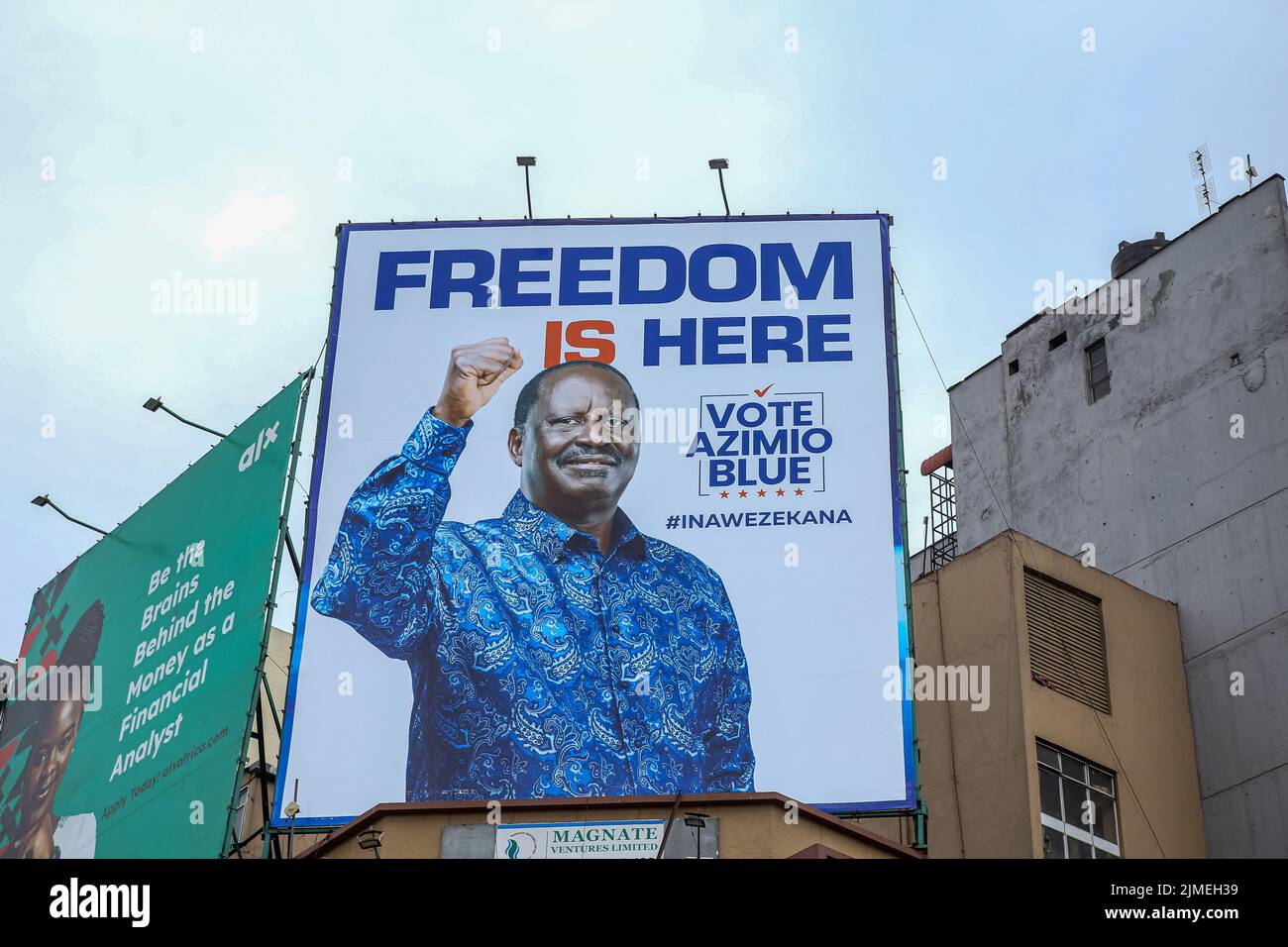 A Political campaign billboard with the picture of former prime