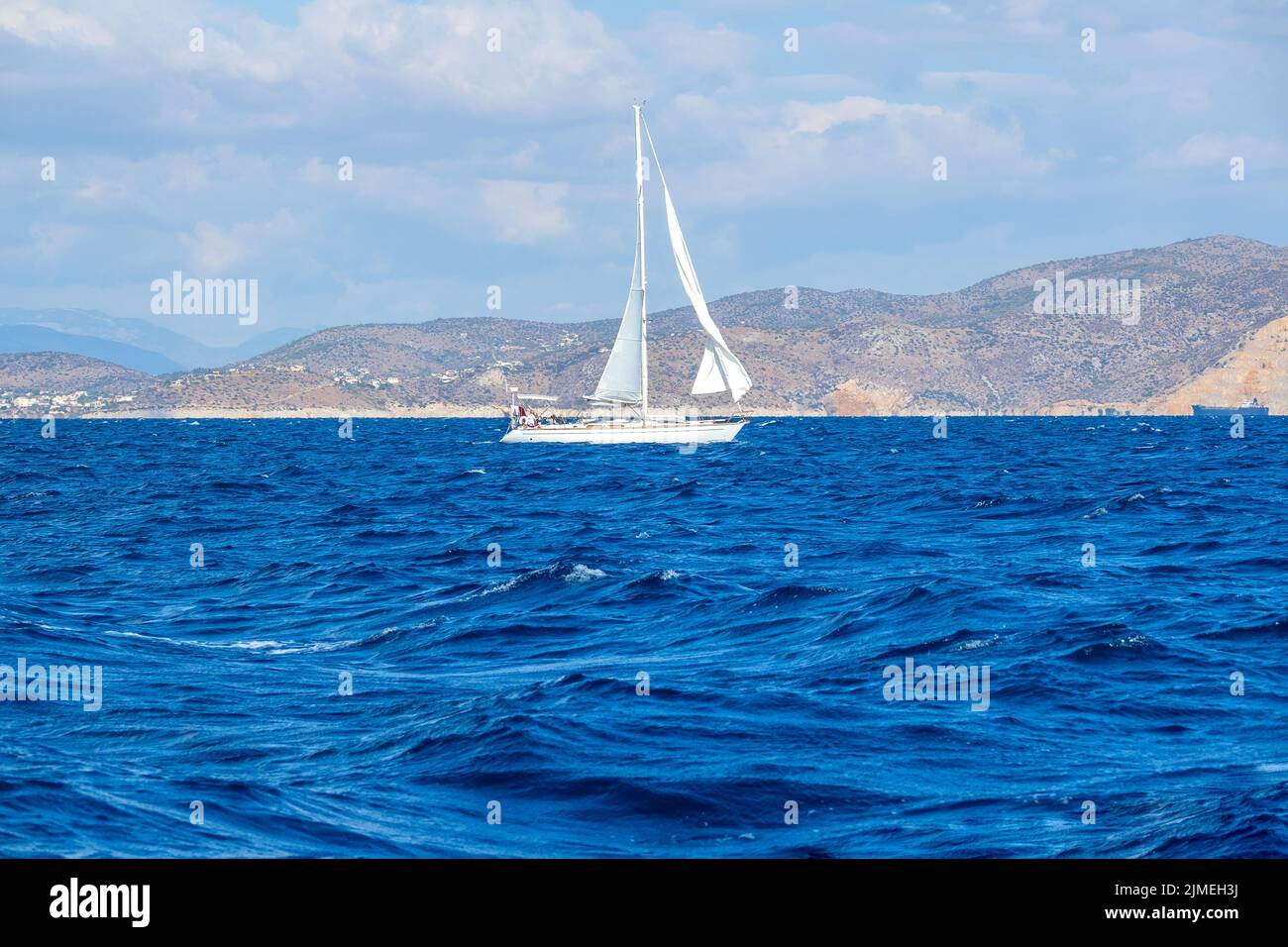 Sailing Yacht in the Mediterranean Sea Stock Photo Alamy
