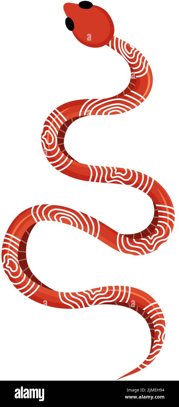 Colored snake. Tropical exotic rattlesnake. Dangerous poisonous snake. Hand drawn vector illustration. Stock Vector