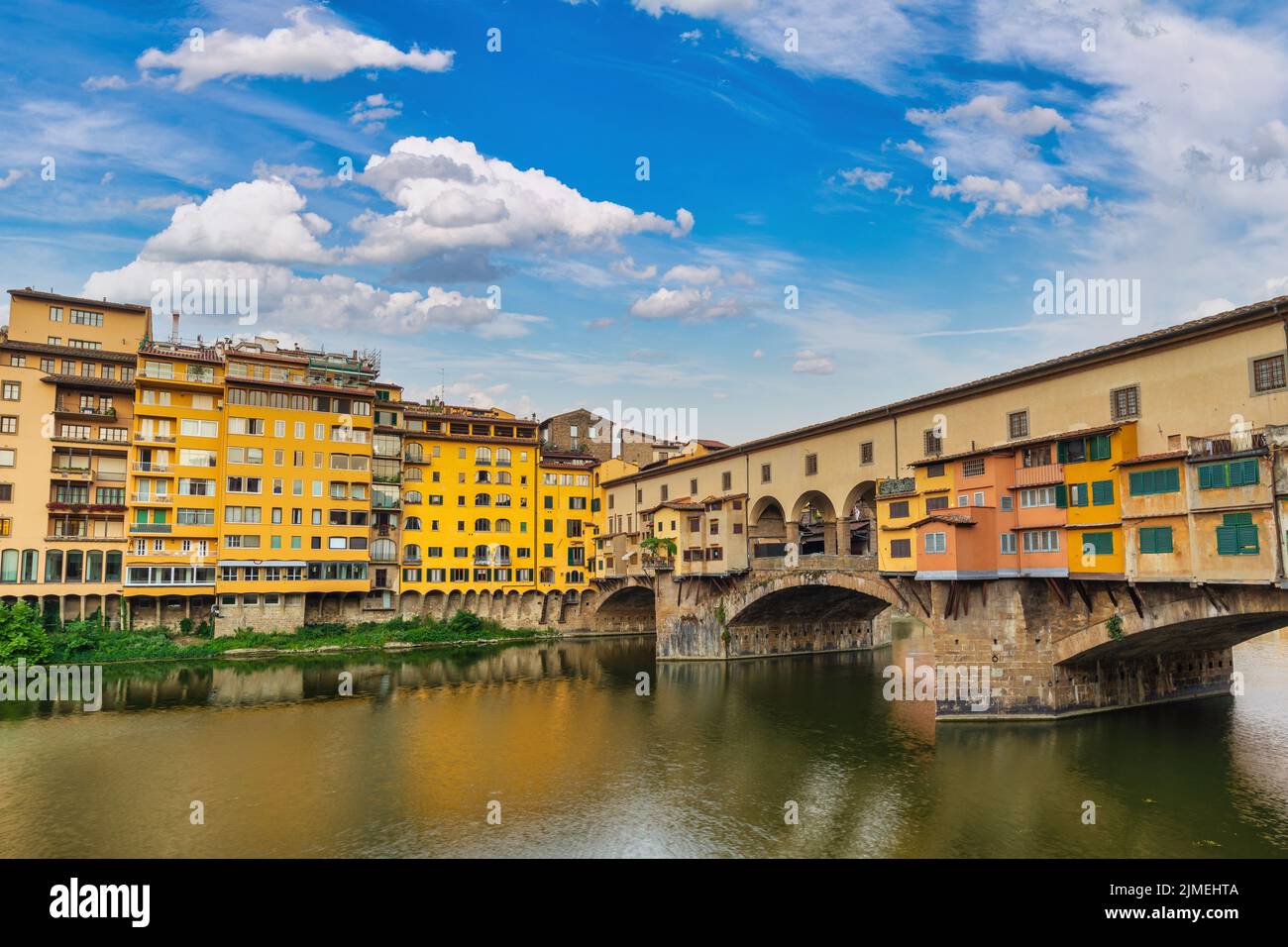 Florence Italy, city skyline at Ponte Vecchio Bridge and Arno River, Tuscany Italy Stock Photo