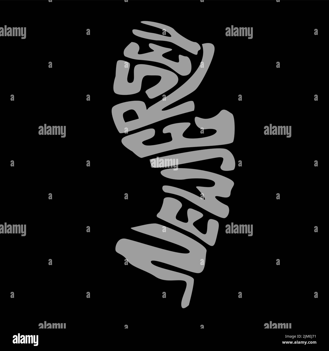 A vector illustration of New Jersey state map typography Stock Vector