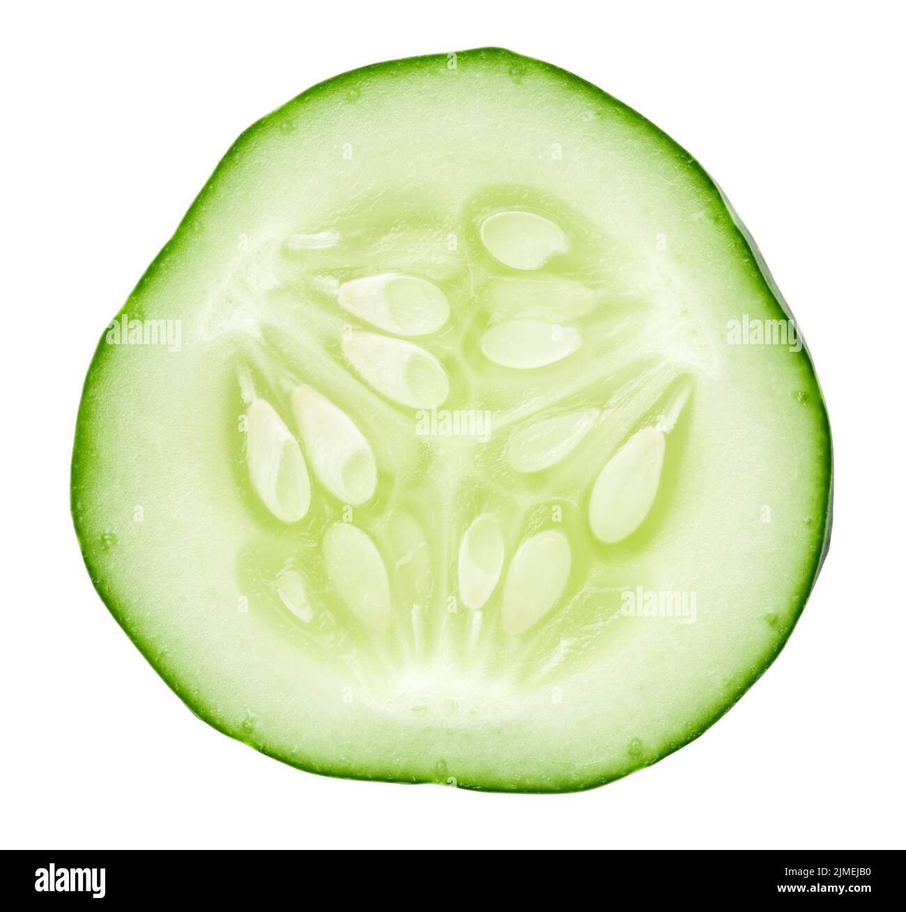 Cucumber Slice Isolated On White Background Stock Photo
