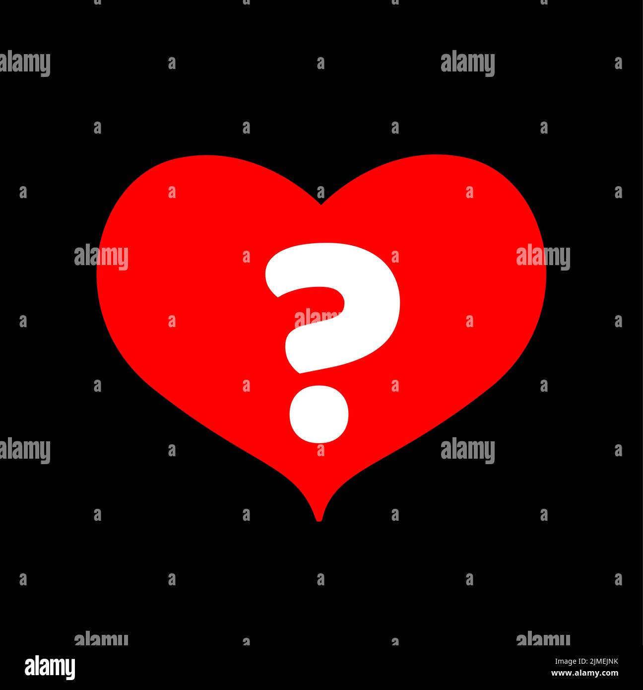 A vector design of the white question mark on a red hard with black