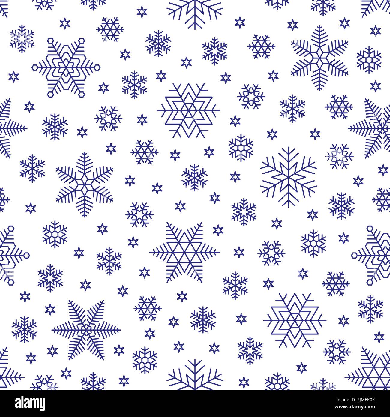 Winter flat snowflakes seamless pattern. Snowflake frozen symbols ...