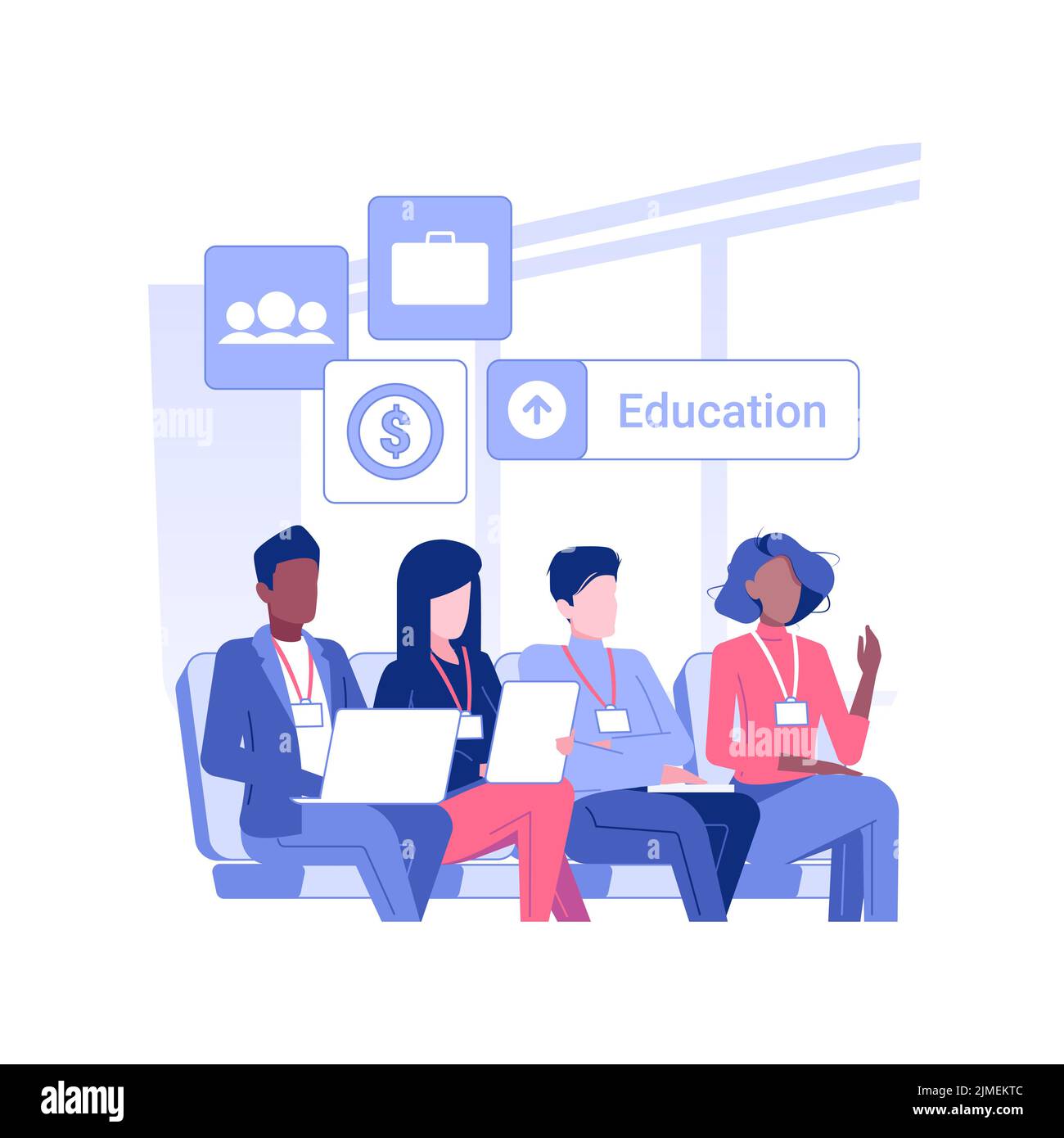 International business conference isolated concept vector illustration