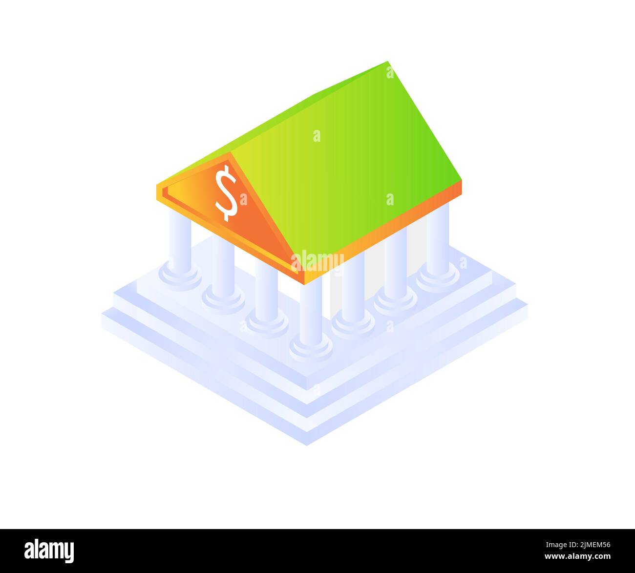 A vector of a bank building on a white background Stock Vector Image ...