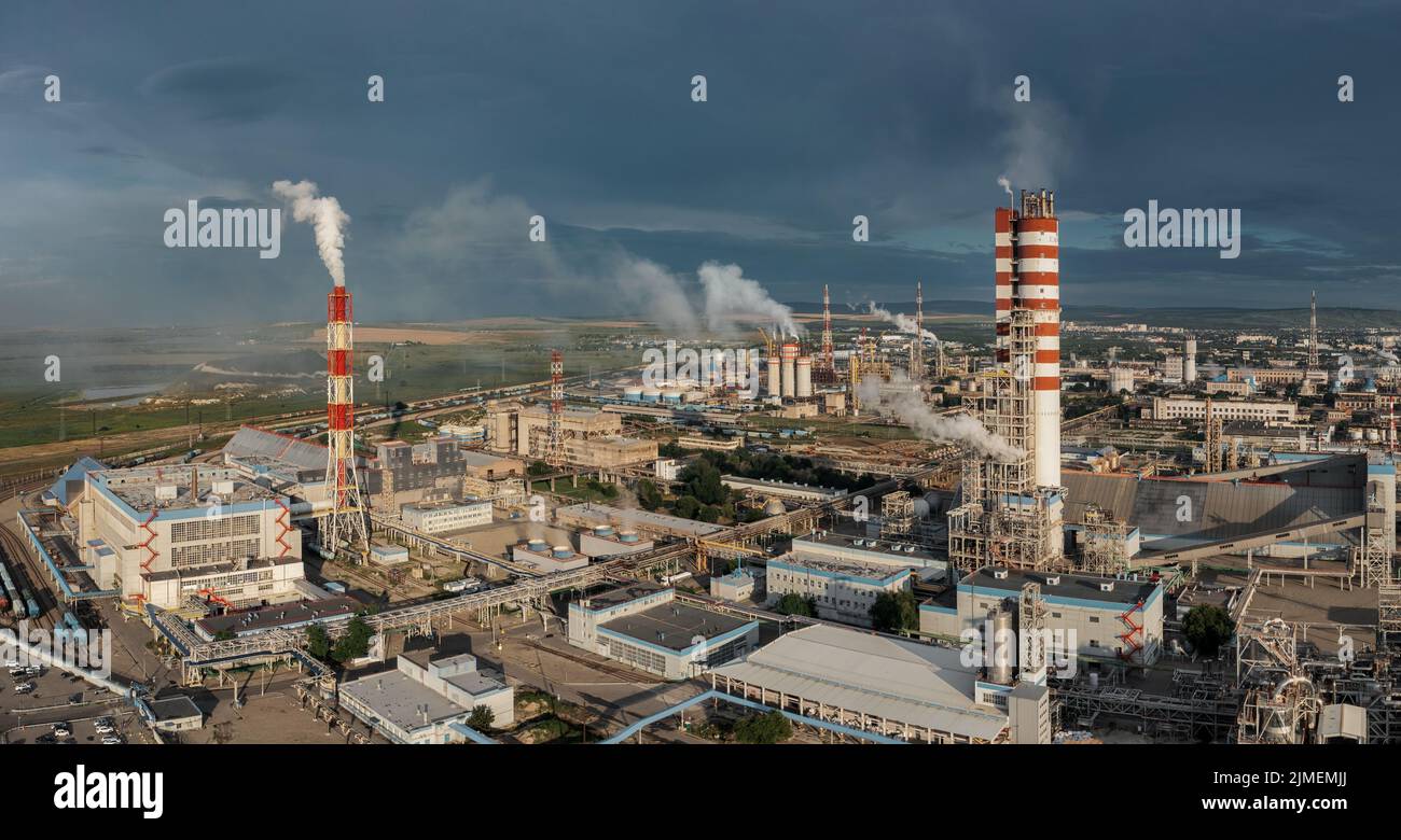 Oil and gas refinery plant Stock Photo