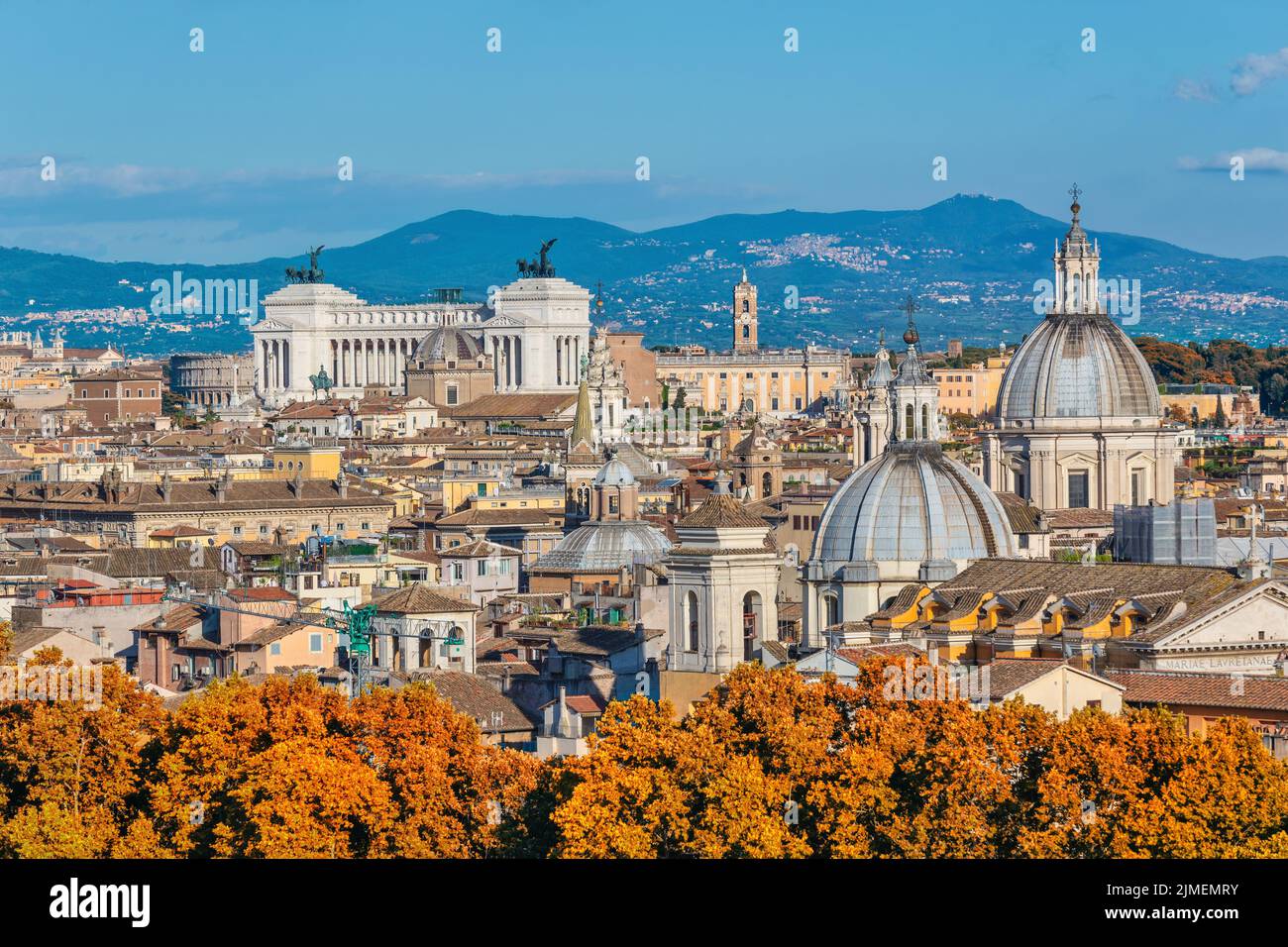 Rome Italy, high angle view city skyline at Rome city center with