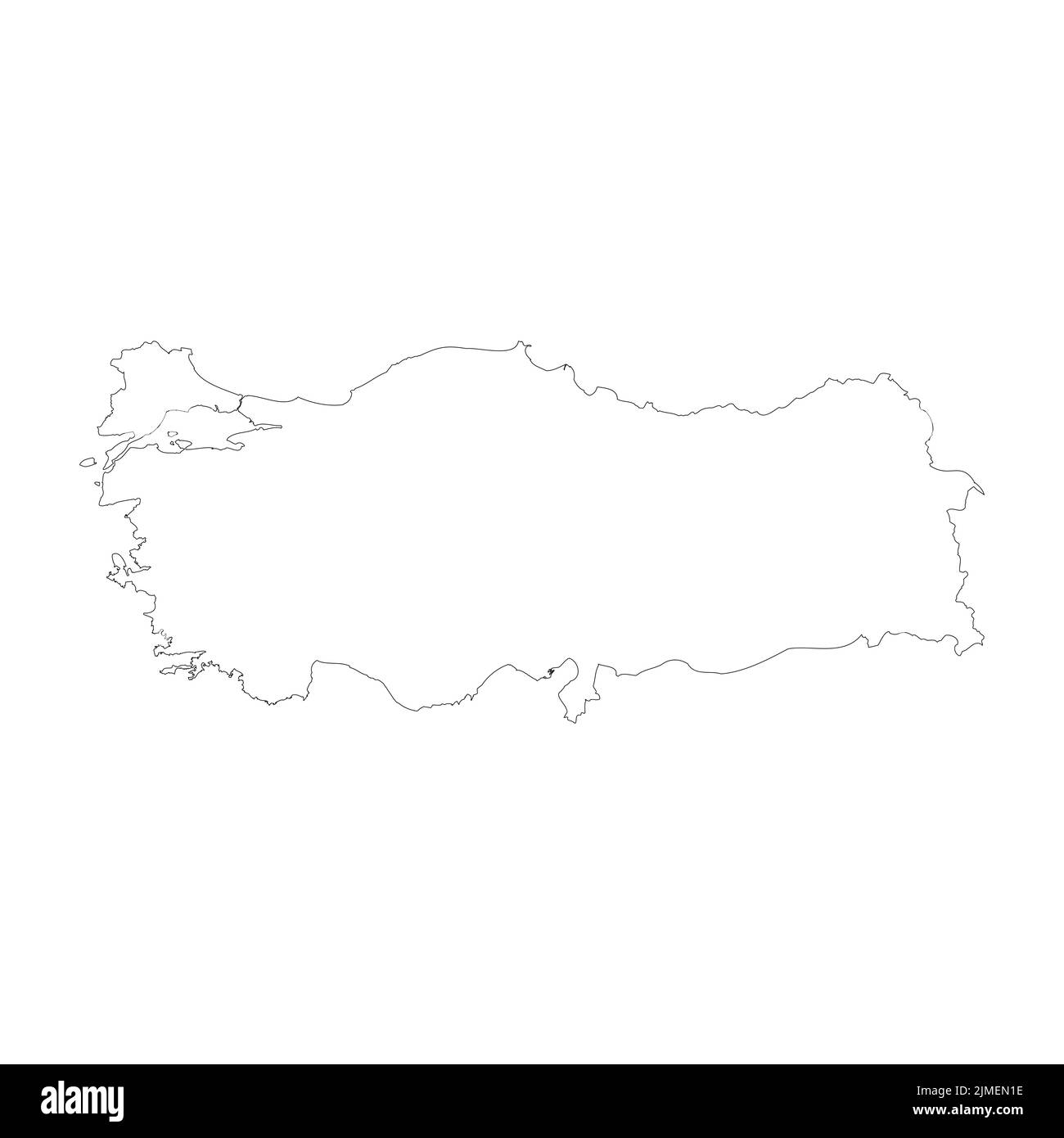 Turkey vector country map outline Stock Vector Image & Art Alamy