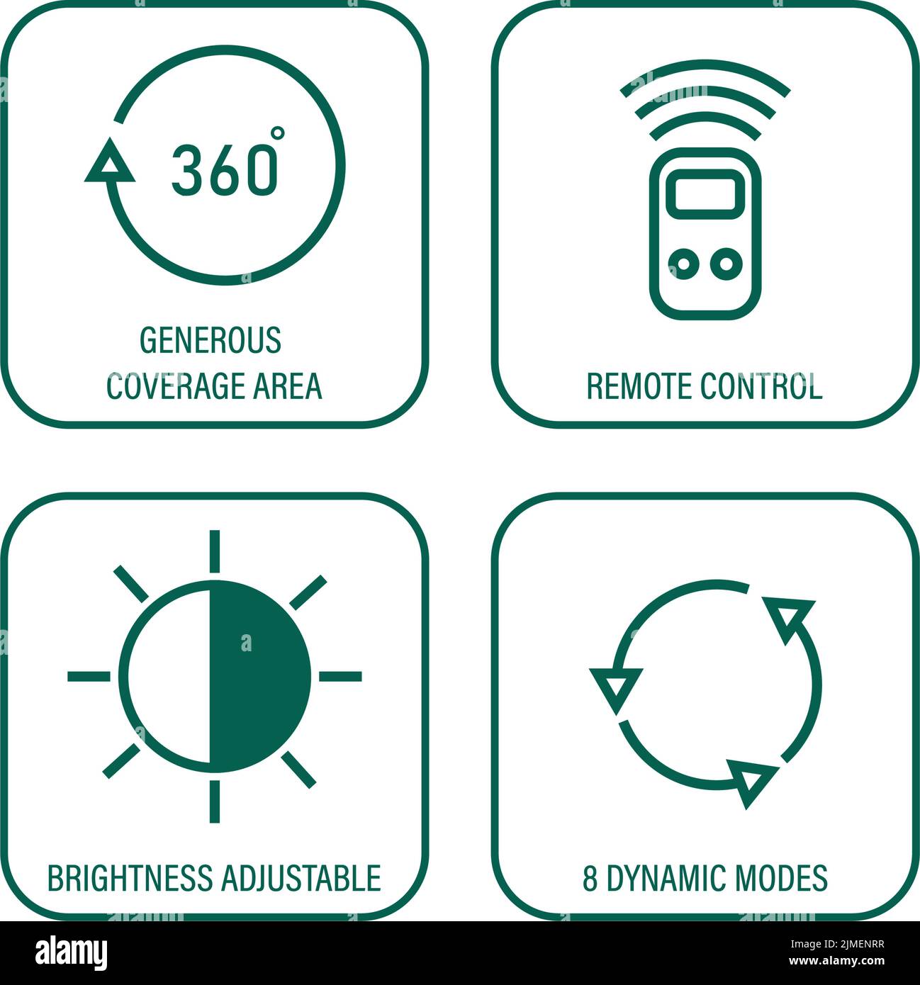 generous coverage area, remote control, adjustable brightness, 8