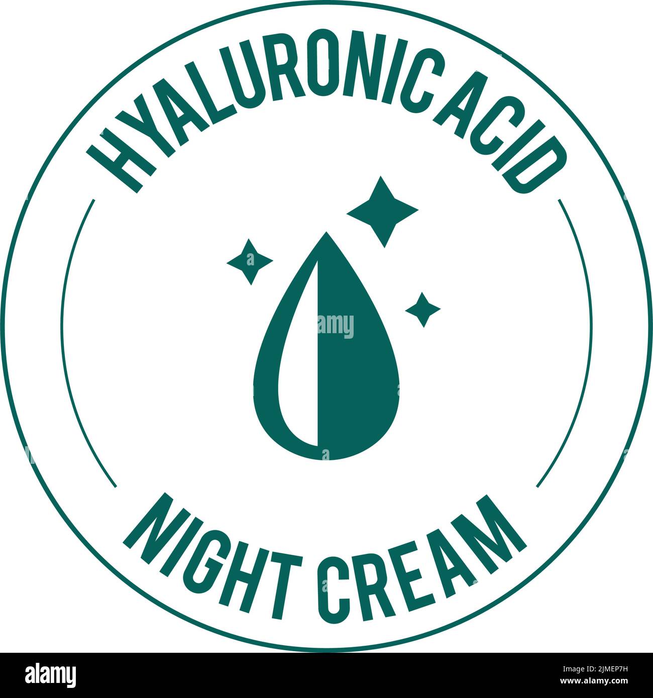 hyaluronic acid night cream cosmetic cream packaging icon vector illustration Stock Vector