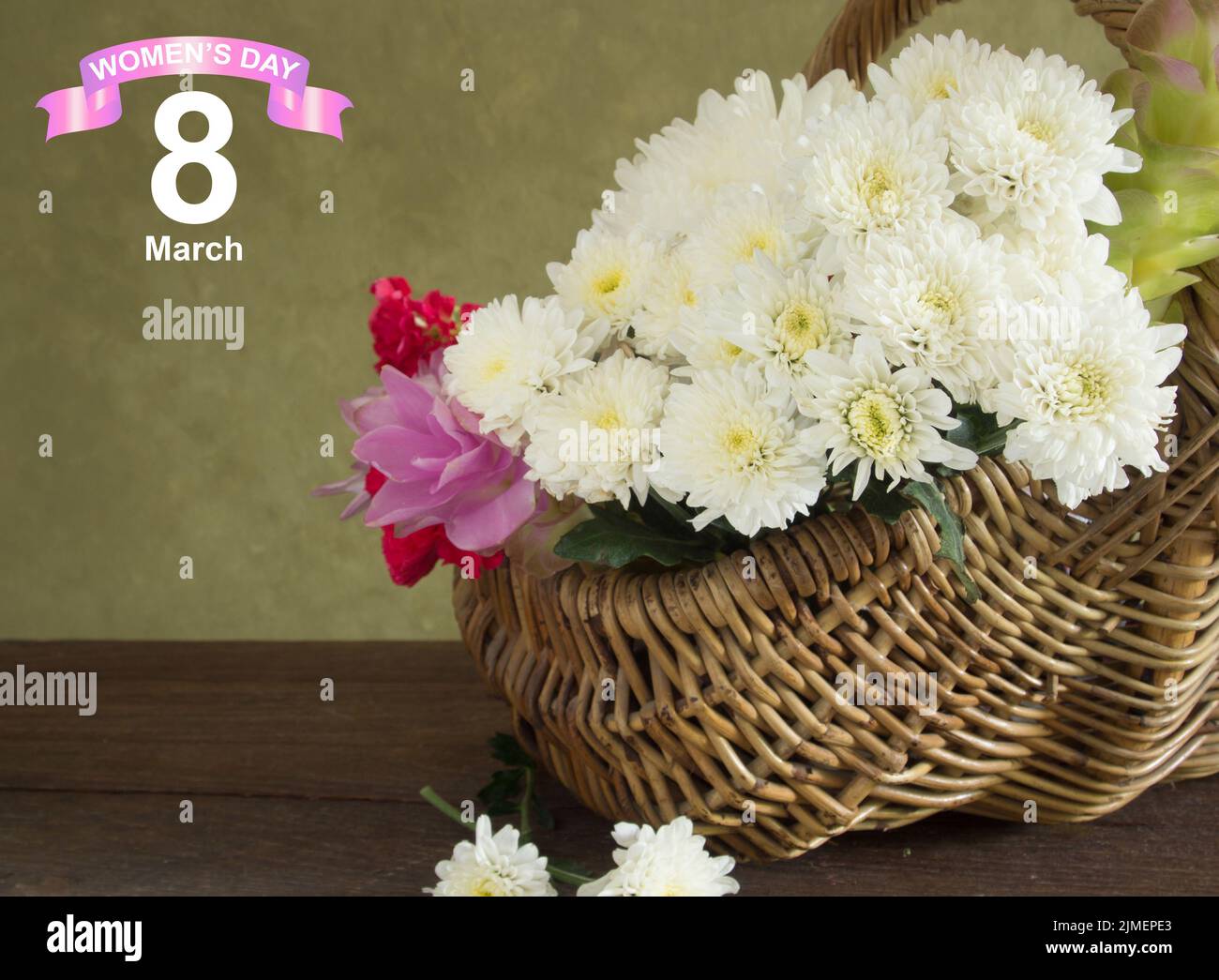 International Women's Day 8 March, with flower With space for your text ...