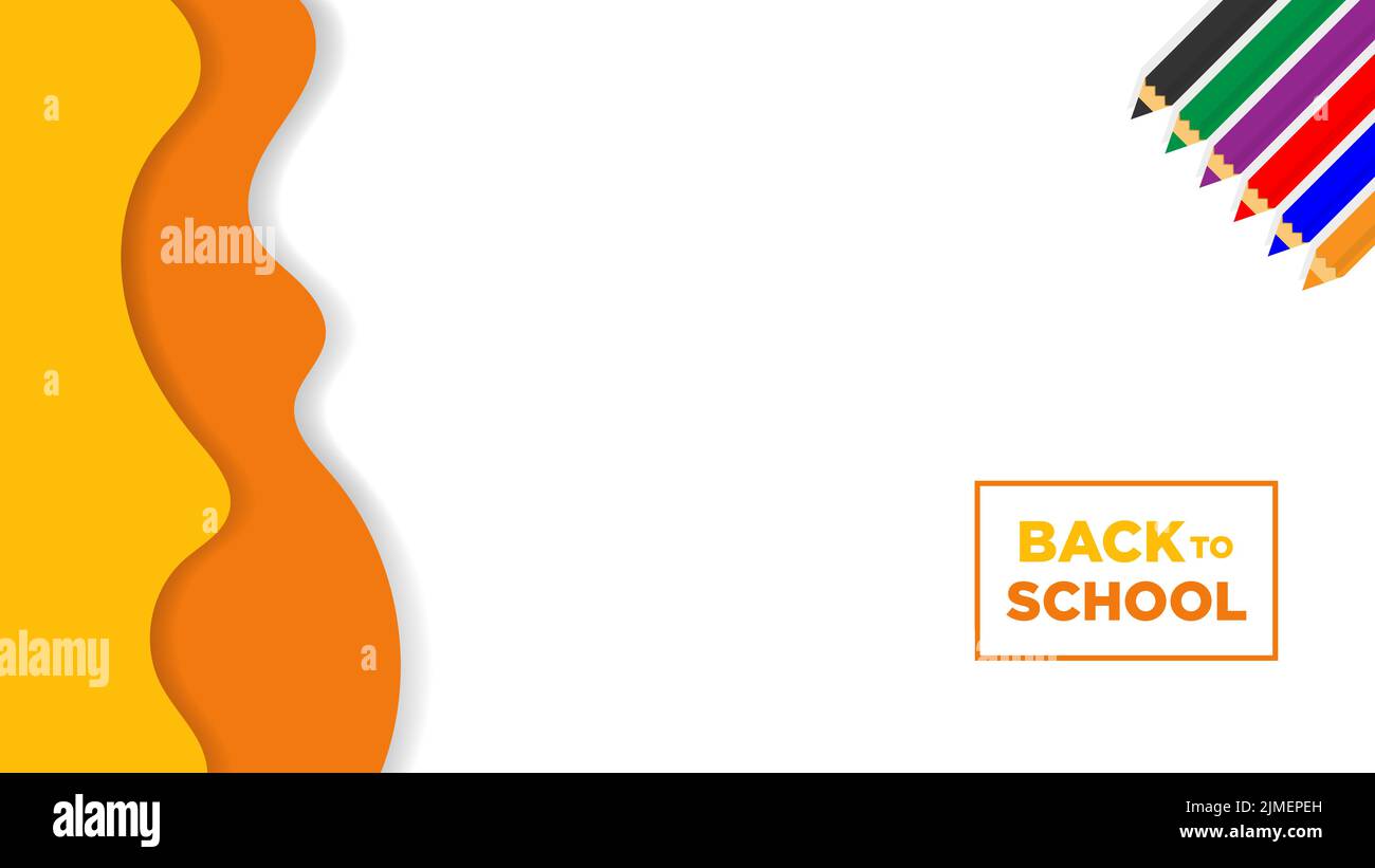minimalist Back to school with paper cut and copy space illustration ...