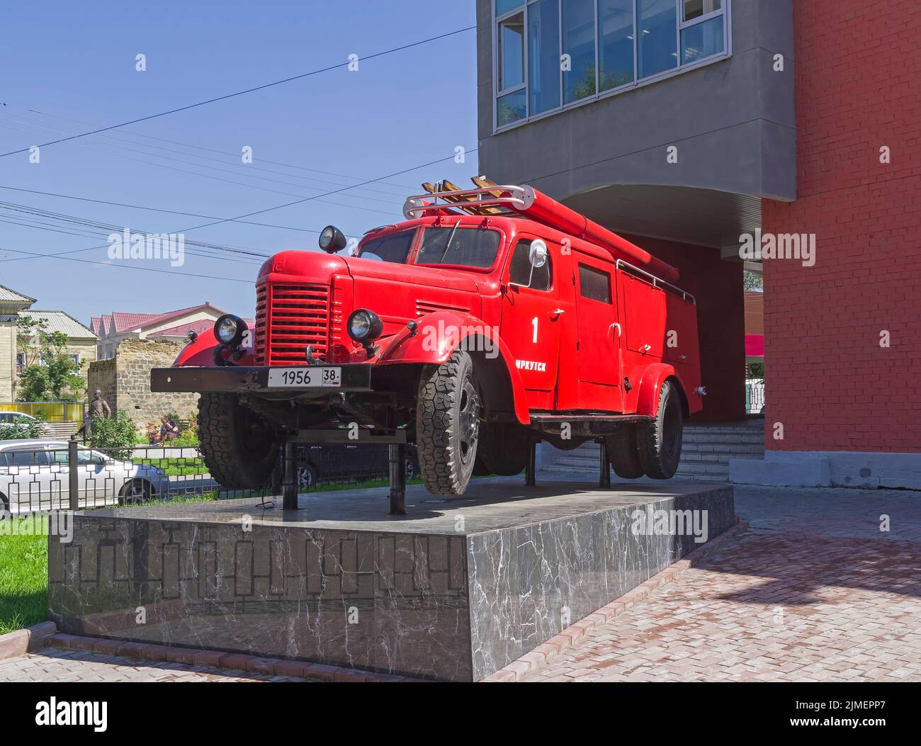 The ZIS old Fire truck. Irkutsk, Russia. Stock Photo