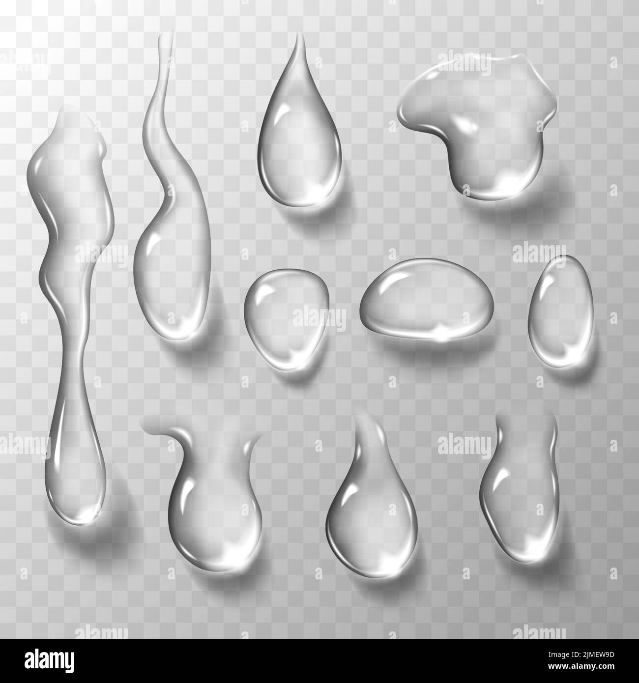 Set of water drops on white background. Vector illustration Stock ...