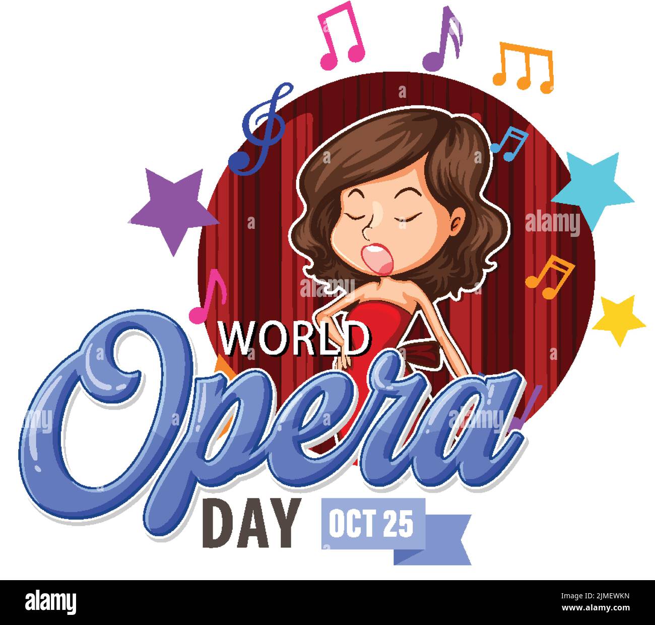 World Opera Day Banner Concept Vector illustration Stock Vector Image