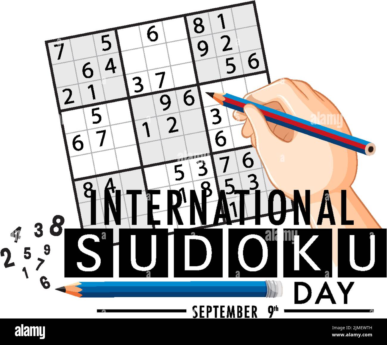 International Sudoku Day September 9 illustration Stock Vector Image