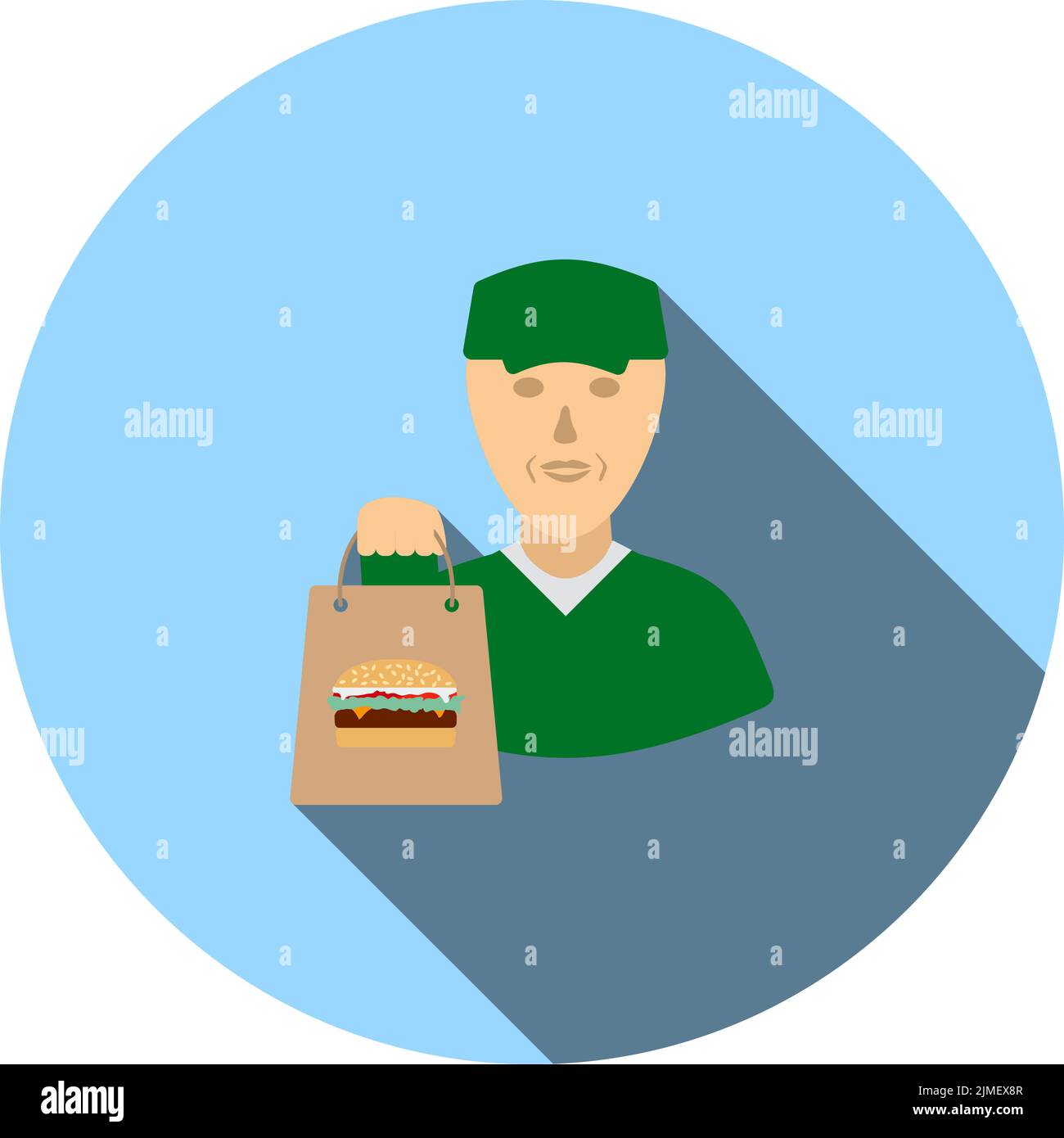 Food Delivery Icon. Flat Color Design. Vector Illustration Stock Vector ...
