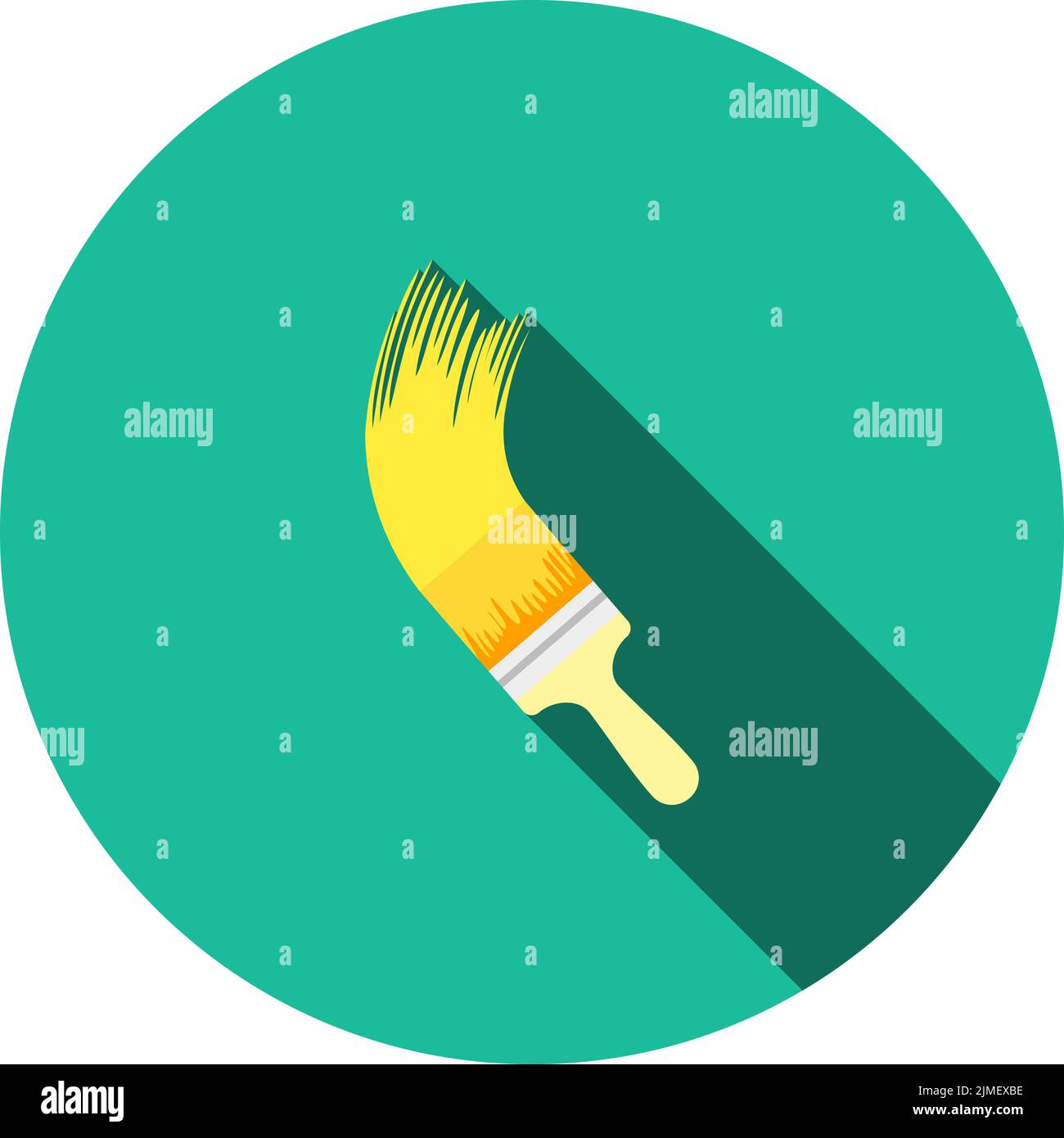 Paint brush icon. Flat color design. Vector illustration Stock Vector ...