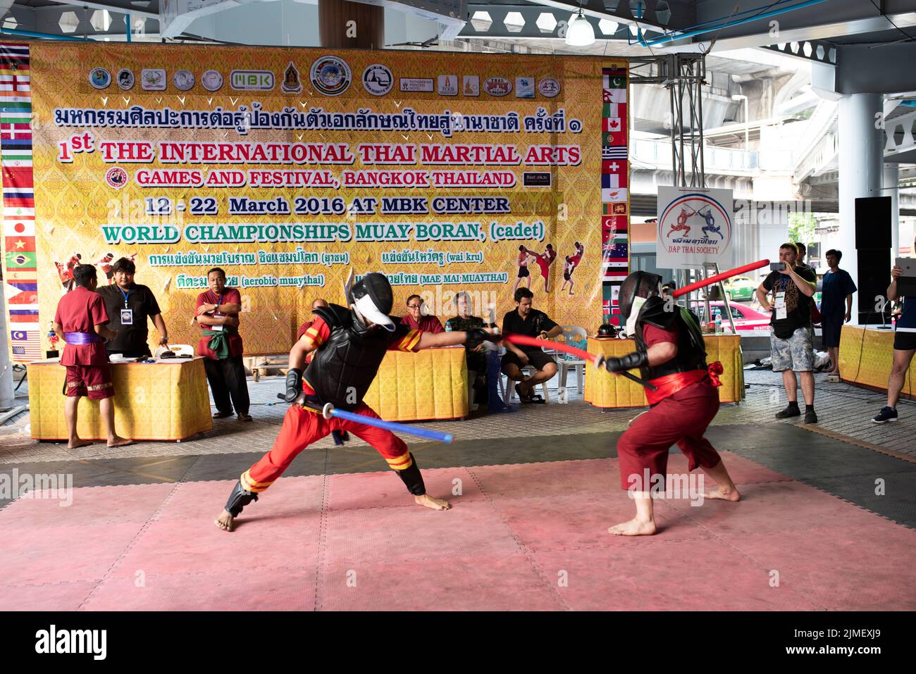 1st International Thai Martial Arts games and festival. World Champions Muay Boran Stock Photo