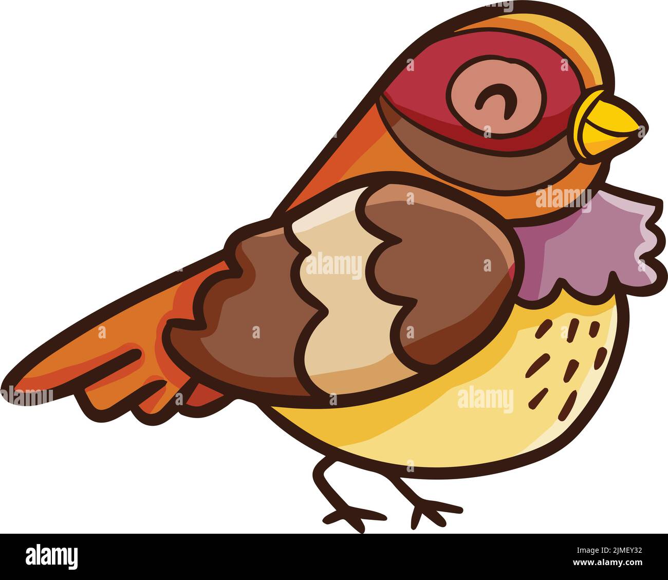 A vector illustration of a cute bird on a white background Stock Vector ...