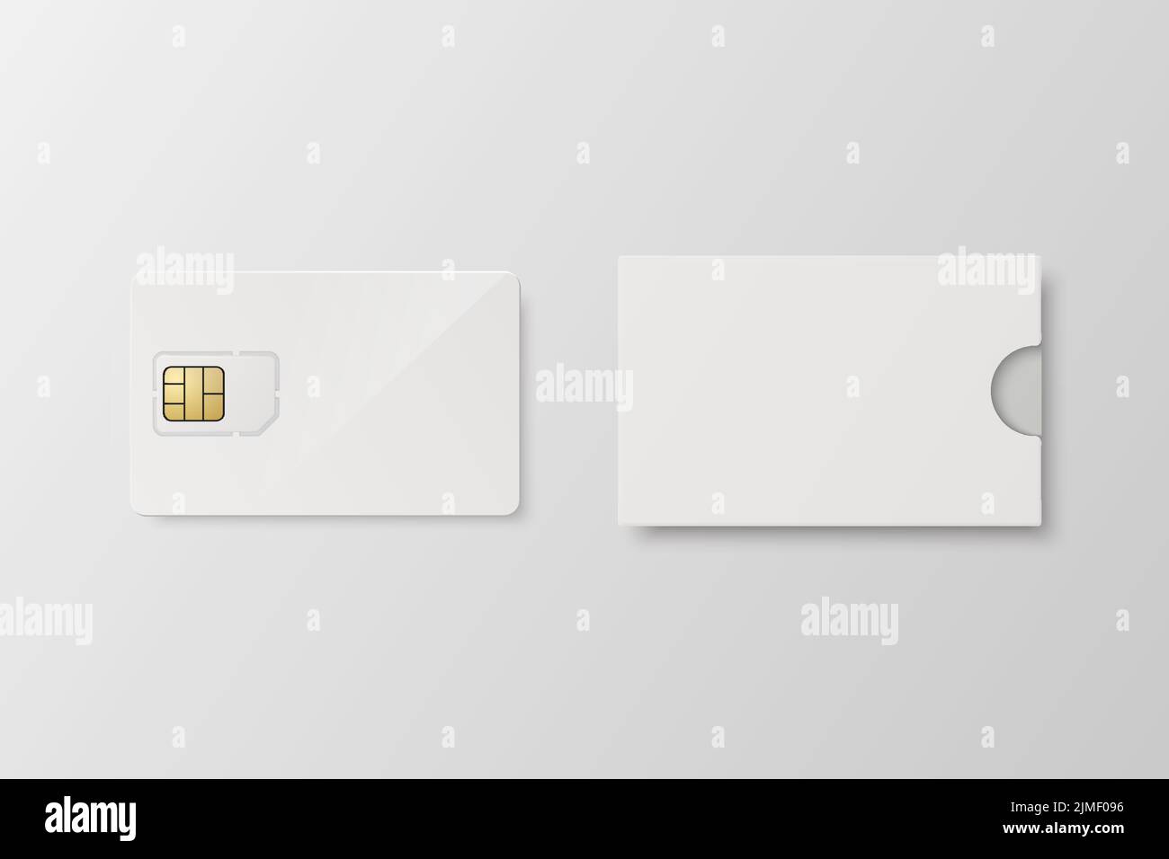Vector 3d Realistic White Plastic Card and Sim Card Template, Paper