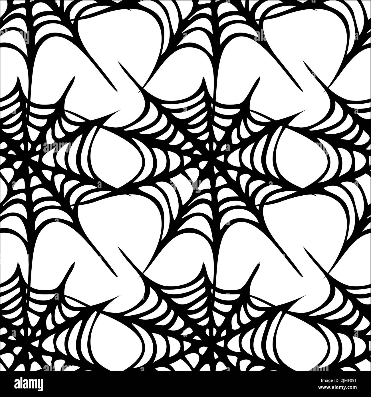 Spider web seamless pattern , black and white style Stock Vector