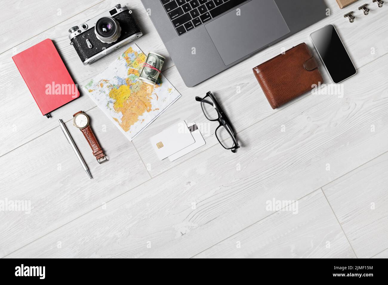 Planning a trip laptop map hi-res stock photography and images - Alamy