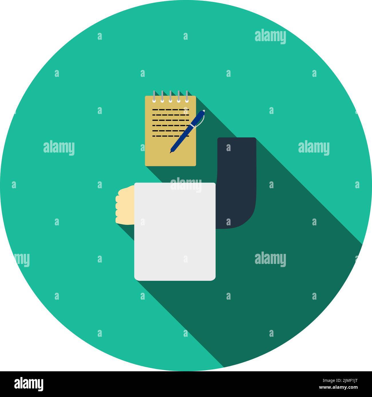 Waiter Take Oder Icon. Flat Color Design. Vector Illustration. Stock Vector