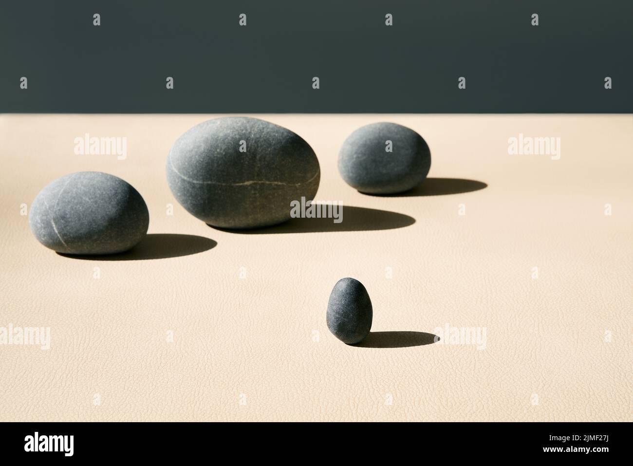 Sea pebbles minimalist composition Stock Photo