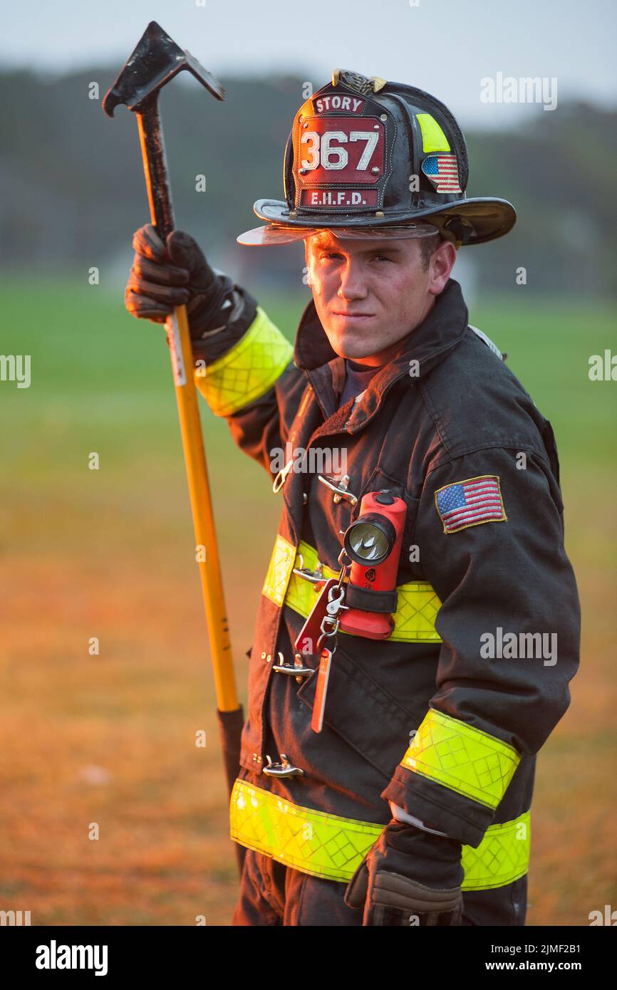 East Hampton, New York Firefighter Pat Story Stock Photo