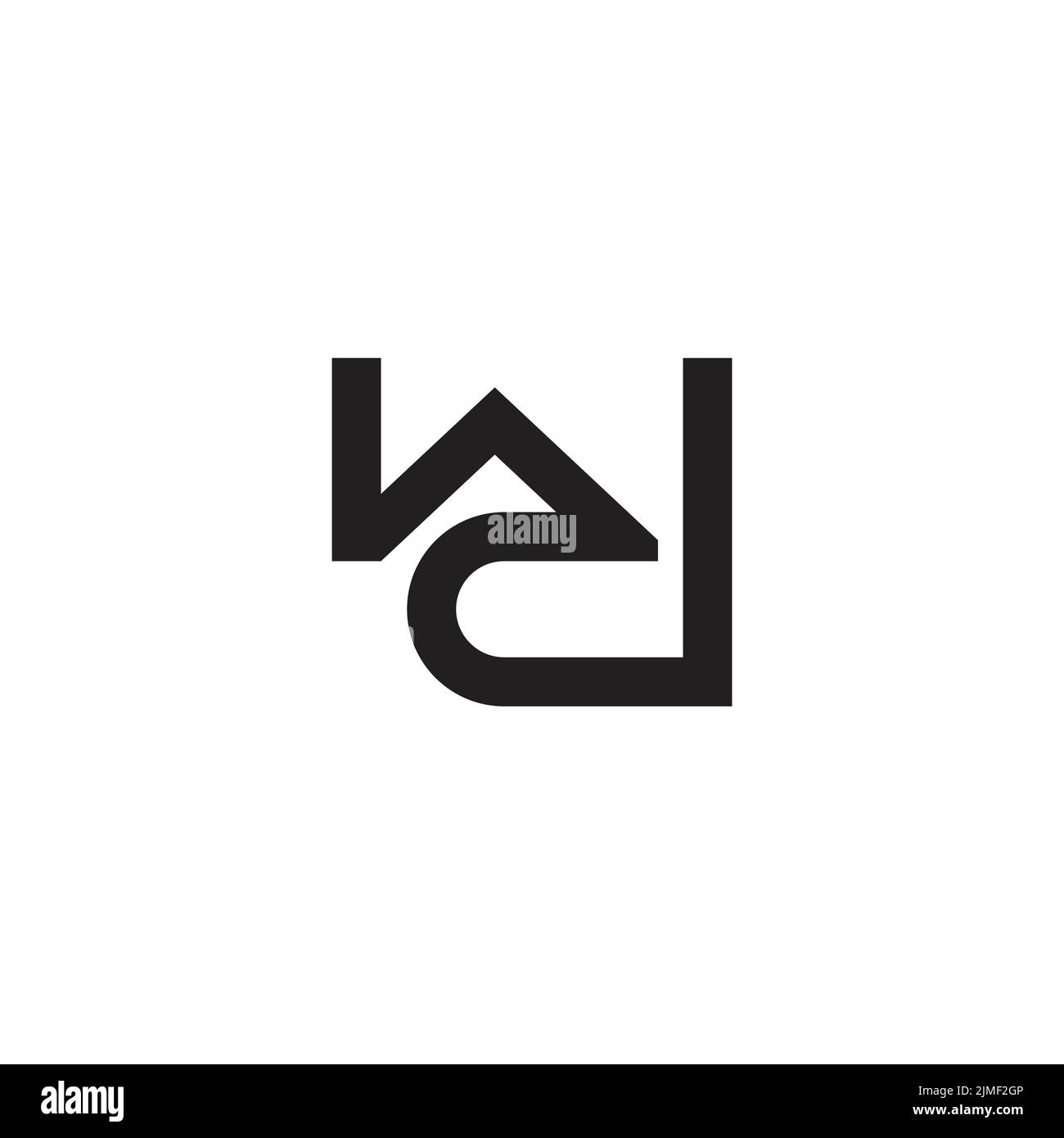 abstract letter wd simple line logo vector Stock Vector