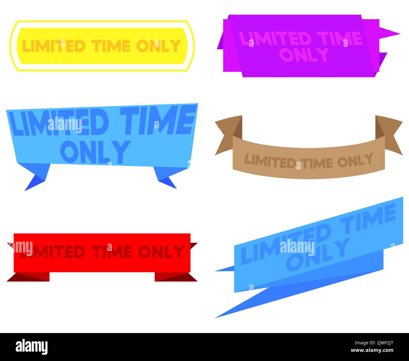 Set of ribbon with Limited Time Only text. Banner template. Label ...